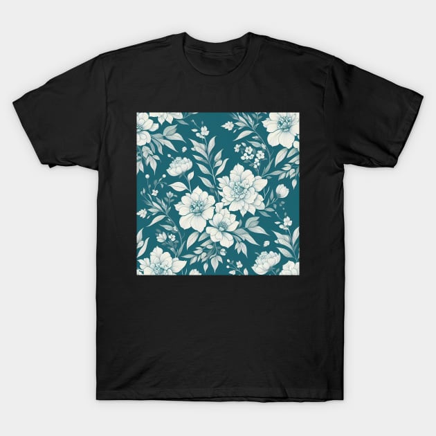 White Flowers T-Shirt by Jenni Arts